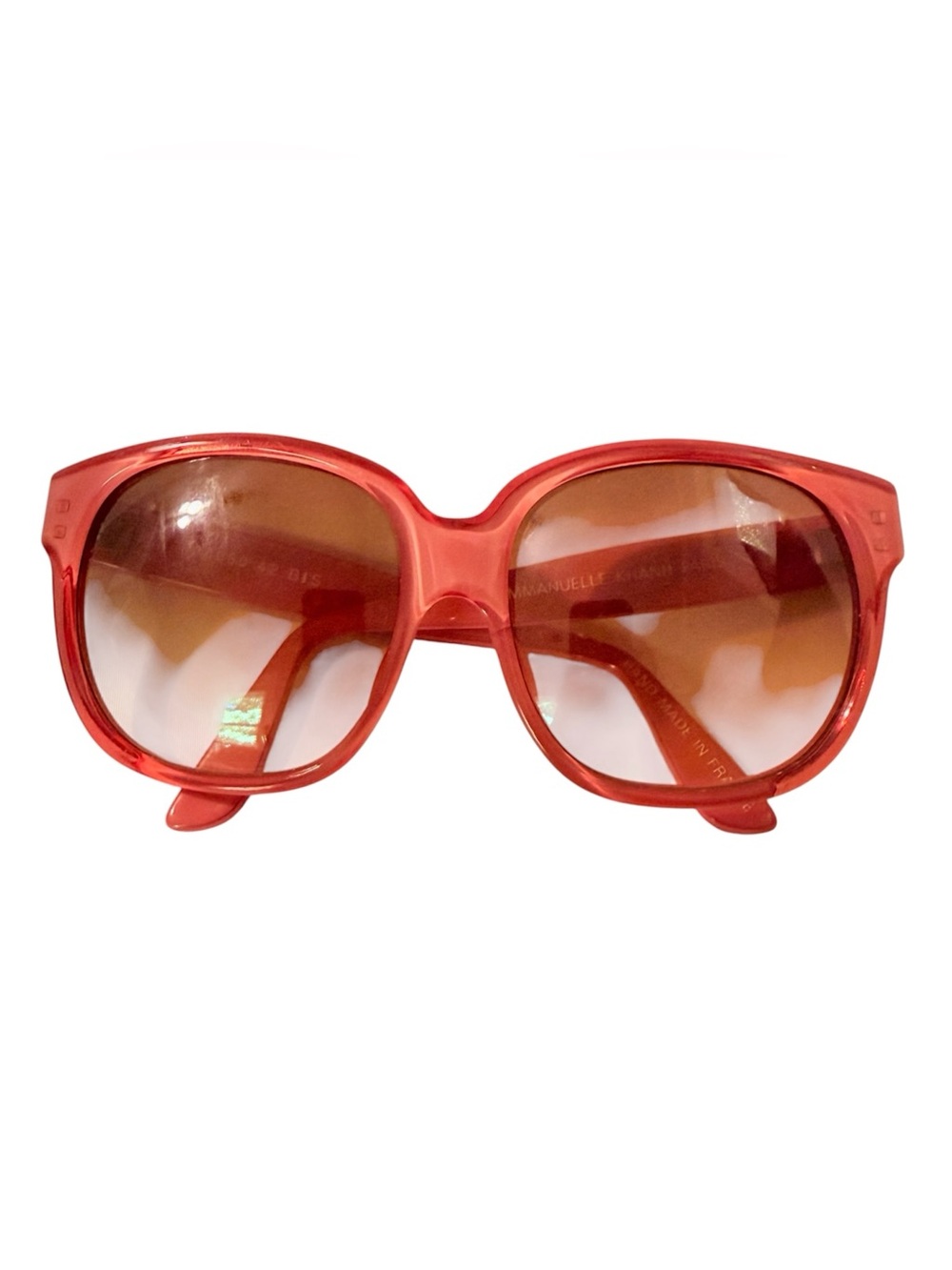 Emmanuelle Khanh Paris Thick Framed Sunglasses in Pink, Mod 8080, Frame France